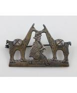 Llamas and Woman Peruvian scene Brooch Pin in Sterling Silver - FREE SHI... - $37.50