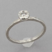 Retired Silpada Hammered Sterling CZ Stackable Ring Part of Set R1659 Sz 5.5 HTF - £15.71 GBP