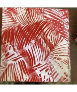 Wamsutta Tropical Palm Fronds Leaves Slubbed Fabric - Red/White- 44&quot; W - £14.89 GBP