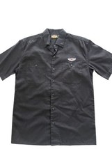 Harley Davidson Black Short Sleeve Button Up Shirt Mens Size Small - $37.39