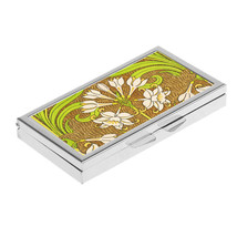 PILL BOX 7 Grid colorful pattern flower art nouveau Stash Metal Case Holder - £12.74 GBP
