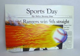 Texas Ranger front page Newspaper Rack Sign Football Dallas Morning News 1990 - £51.55 GBP