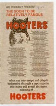 Hooters Menu Addison Arlington Austin Dallas Houston Irving Texas 2002 - £14.32 GBP