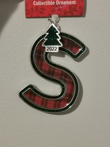 Ganz Collectible Ornament &quot;S&quot;  Plaid 2022 Christmas Tree Ornament - $9.99