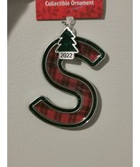 Ganz Collectible Ornament &quot;S&quot;  Plaid 2022 Christmas Tree Ornament - $9.99