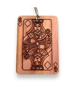 Cedar Ornament - Queen of Diamonds Card - $331.64 MXN