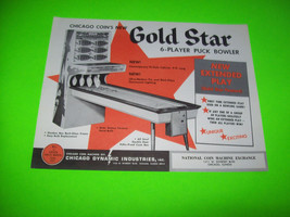 Gold Star Chicago Coin Original Shuffle Alley Bowler Machine Flyer Vintage Retro - £14.90 GBP