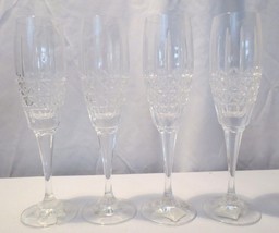 4 Mikasa Ashbourne Czech Cut Crystal Champagne Flutes Glasses - £39.31 GBP