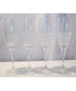 4 Mikasa Ashbourne Czech Cut Crystal Champagne Flutes Glasses - £39.05 GBP