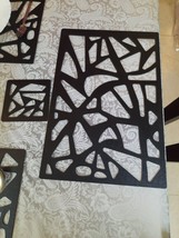 Place Mats Dining Room Accessories Black/White Wood Set of 6 Pcs With 6 - $114.14