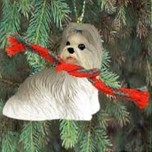 Small Resin Shih Tzu Mixed Color Dog Breed Miniature Christmas Ornament - £8.61 GBP