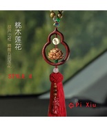 1PCS Peach wood Lotus Pi Xiu pendant PiXiu pendants Collecting wealth - £15.40 GBP