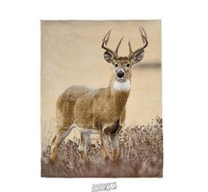 Faux Fur Appealing Animal Throw Blanket Fall Deer 48&quot;Wx60&quot;L Poly Faux Fur - £28.54 GBP