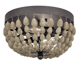 2-Light KICHLER Coltyn Flush Mount Ceiling Light Driftwood Bead Anvil Iron - $922.52 MXN