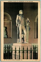 Houdin Statue Of George Richmond Virginia VA UNP Linen Postcard H13 - £3.33 GBP