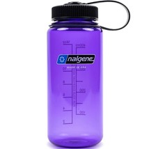 Nalgene Sustain 16oz Wide Mouth Bottle (Purple w/ Black Cap) Recycled Reusable - £11.12 GBP