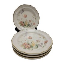 Mikasa Heritage Samantha F2017 Floral Lot Of 4 Salad Snack  Plates Lunch 8” - $30.36