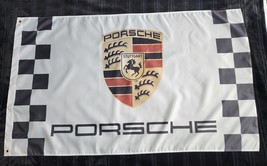 Porsche 911 Turbo, Flag Banner Garage Man Cave 3x5&#39; white &amp; Gold Crest - $39.99