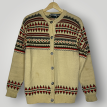 Vintage Dale of Norway Wool Scandinavian Cardigan Sweater Medium Cream R... - $86.11