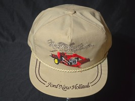 Vintage FORD / NEW HOLLAND MACHINE CO Hat Buckle Back Solid Cap - ONE SI... - $24.73