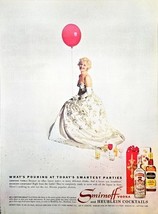 Smirnoff Vodka Heublein Pretty Woman Cocktails Red Balloon-1963 VTG Prin... - $11.68