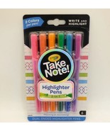 Crayola Take Note Highlighter Dual-Tip Pens 6-pack Assorted Colors - £6.07 GBP