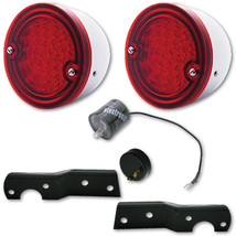 60-66 Chevy Stepside LED Red Tail Light Stainless Assembly w/ Brackets &amp; Flasher - £102.77 GBP