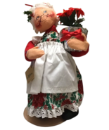 Annalee Mobilitee Christmas Doll 18&quot; MRS CLAUS w Poinsettia 1994 Large o... - $76.50