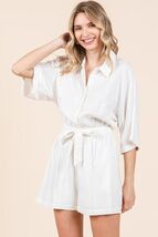 Mittoshop Tie Waist Half Sleeve Romper - $56.59