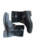 Blondo Boots Val Black Leather Waterproof Zip Boots Buckle Fleece Lined ... - £41.91 GBP