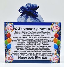 40th Birthday Survival Kit (Blue) - Fun Novelty Keepsake Gift &amp; Card All In One - £6.22 GBP