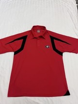 Nike Team Georgia Bulldogs Red Black Short Sleeve Polo Size Large.  Dri-Fit NCAA - £7.49 GBP