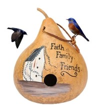 &quot;FAITH FAMILY FRIENDS&quot; GOURD BIRDHOUSE - Amish Hand Painted in 2 Colors - $53.99