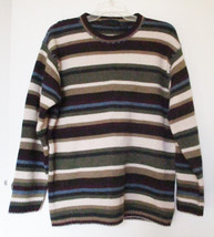 Osvaldo Brunicult Sweater Striped Embroidery Wool Blend Mens Large Made ... - $23.75