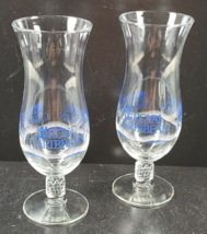 (2) Royal Caribbean Hurricane Tulip Glasses Set Clear Blue Anchor Drink ... - $29.67