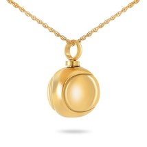 Stainless Steel/Gold Plated Tennis Ball Pendant/Necklace Cremation Urn for Ashes - £78.40 GBP