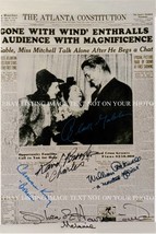 Gone With The Wind Cast Autographed 6x9 Rp Photo Clark Gable Olivia De Havilland - £12.57 GBP