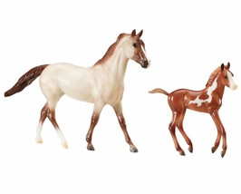 Breyer classic 62204 RUNNING WILD red roan stallion and chestnut pinto foal - £20.90 GBP