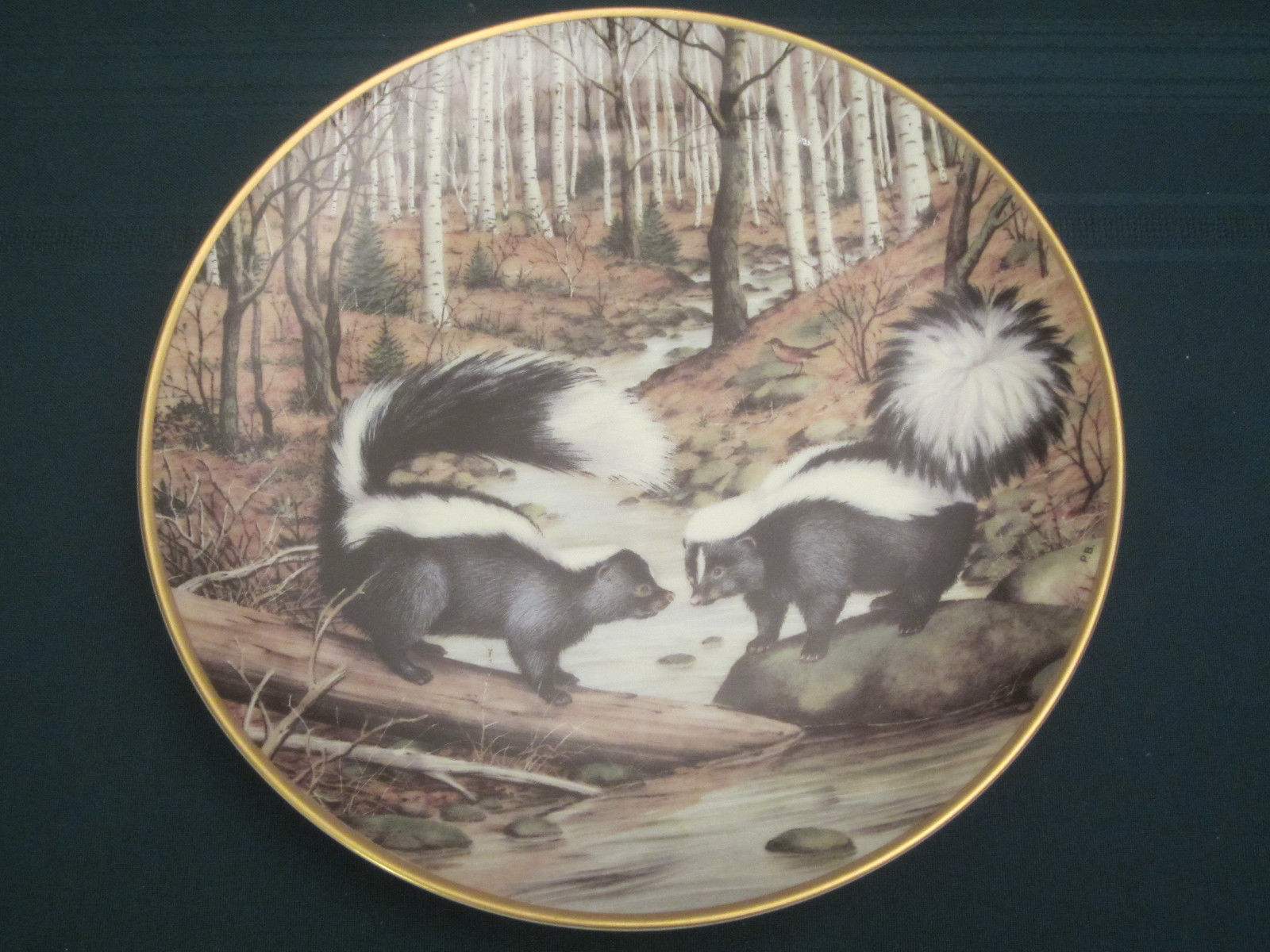 STRIPED SKUNK Collector Plate PETER BARRATT March THE WOODLAND YEAR Franklin - $28.00