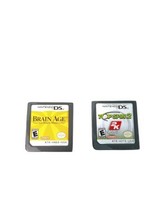 Nintendo DS Lot of 2 games ,Brain Age, Top Spin 2 authentic cartridge only - £12.19 GBP