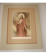 The Sacred Heart by  C. Bosseron Chambers Double Matted Print (1933) St ... - £68.31 GBP