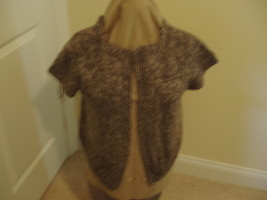 Handmade accessory crocheted acrylic vest with cap sleeves OOAK - £19.52 GBP
