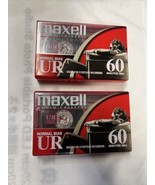 Lot of 2 Maxell UR 60 Minute Normal Bias Audio Cassettes Vintage New Sealed - £7.87 GBP