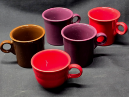 Vintage HLC Homer Laughlin FIESTA Coffee Tea Cup &amp; Mugs - Set Of 5 - Mad... - $25.98