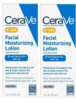 CeraVe AM Face Moisturizer,- 3 Oz Exp 05/2026+ Twin Pack, Damaged Boxes - $12.86