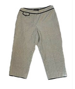 Talbots Black And White Cotton Stretch Capri Pants, Size 8 - £11.75 GBP