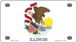 Illinois Flag Novelty Mini Metal License Plate Tag - £11.76 GBP