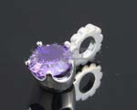 PET001 Sterling Silver Violet Stone Pendant - £19.97 GBP