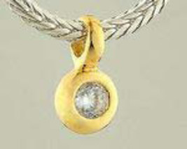 PET004 14K Gold with Clear CZ Stone Pendant - £23.97 GBP