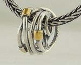 PET006 Sterling Silver Twisted Pipe with Gold Ends Pendant - £23.59 GBP